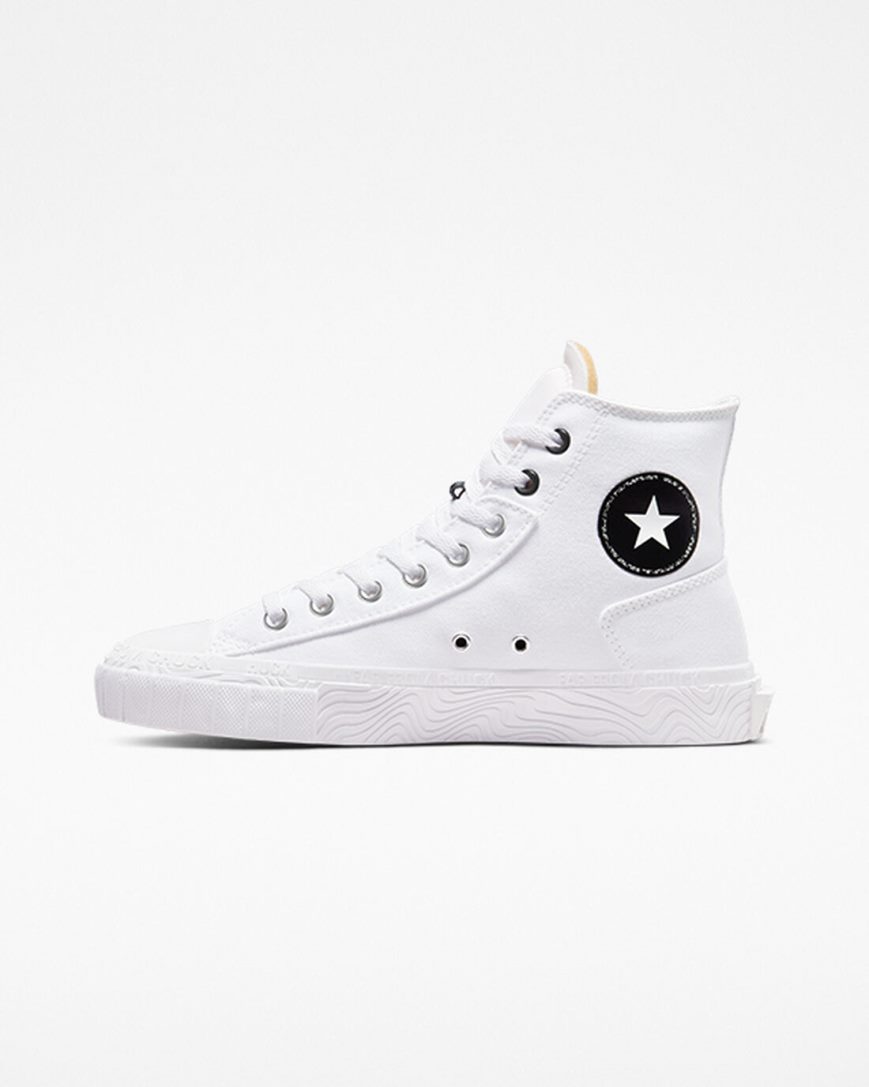 Dámské Boty Vysoké Converse Chuck Taylor Alt Star Platene Bílé Černé Bílé | CZ FWVU27